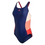 adidas FIT 1PC CB Maillots de Bain, Femme, Bleu Foncé/Rouge Solaire (Dark Blue/Solar Red), 44