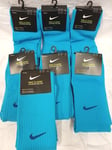 7 x Nike Classic Cushioned Knee High Mens Adult Football Socks (UK 5-14.5) Blue