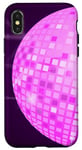 Coque pour iPhone X/XS Disco Ball 70s 80s Retro Pink Disco Ball