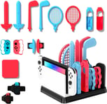 Ensemble D'accessoires De Sport 16 En 1 Avec Organiseur Compatible Avec Nintendo Switch Et Console Oled, Kit D'accessoires De Fête Familiale 2024, Rangement Pour Accessoires De Jeu Switch Sport