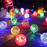 CawBing 10/20LED String Lights, Disco Mirror Ball Lantern Bedroom Fairy Lights, Battery Operated Energy Saving Light Party Hang Ornaments, Background Decorations Light for Photographic