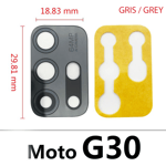 Vitre arrière caméra pour MOTOROLA MOTO G30 lentille appareil photo lens - GRIS