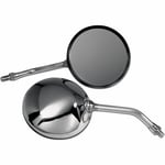 Backspegel emgo - Sidospegel rund universal chrome silver aluminium mirror 5 stem