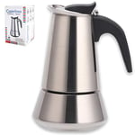 CUPERINOX Cafetière à Induction Italienne 4 Tasses | à Expresso à Induction pour plaques de Cuisson gaz et céramique | pour Le café Expresso | Acier Inoxydable | va au Lave-Vaisselle