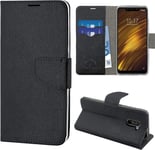 COQUE PORTEFEUILLE NOIR Pour XIAOMI POCOPHONE F1 ETUI HOUSSE LIVRE ANTICHOC F 1