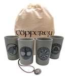 Töpferey Set de 5 tasses Viking en argile avec gravure, tasse à café médiéval, en céramique, gris