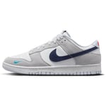 Baskets Nike  Dunk Low White Grey Navy Aqua Mini Swoosh