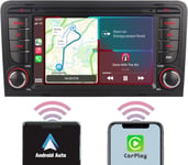 Autoradio Pour Audi A3 S3 Rs3 2003-2012 Compatible Avec Sans Fil Carplay Android Auto, 7 Pouces Tactile Récepteur De Radio Am/Fm/Bluetooth/Usb