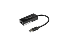 StarTech.com USB 3.0 Ethernet Adapter - USB 3.0 Network Adapter NIC with USB Port - USB to RJ45 - USB Passthrough (USB31000SPTB) - netværksadapter - USB 3.0 - Gigabit Ethernet