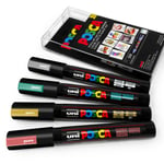 Uni Posca Pc-5m Art Marker Paint Pens - Autumn Metallic Set Of 4 Plastic Wallet