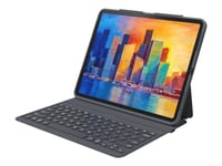 Zagg Pro Keys - Tastatur Og Folioveske - Bakgrunnsbelyst - Bluetooth - Storbritannia - Koksgrå Tastatur, Koksgrå Boks - For Apple 12.9-Inch Ipad Pro (3. Generasjon, 4. Generasjon, 5. Generasjon)