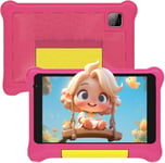 Tablette Enfants 7 Pouces Andriod 13 Tablette Pour Enfants Quad Core 5 Go Ram 32 Go Rom 128 Go Extension Contrôle Parental Tablette Educative Et Divertissante Avec Etui Antichoc(Rose)