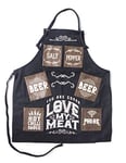 Boxer Gifts Tablier de Cuisine Fantaisie Love My Meat pour Homme résistante Anniversaire, Noël ou fête des pères | Livré avec Sac Cadeau en Toile, Noir, Taille Unique