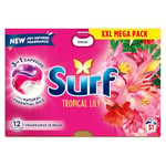 Surf 3 in 1 Tropical Lily Laundry Washing Detergent Capsules 153 washes (3x 51 capsules) joy-infused fragrance with natural essential oils lasting up to 12 hours in wear for brilliantly clean results