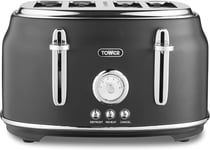 Tower Renaissance 4 Slice Toaster with Dial T20065BLK (Black)