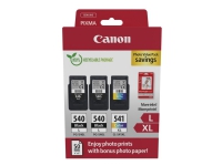 Canon PG-540L x2/CL-541XL Photo Paper Value Pack - 2-pack - svart, farge (cyan, magenta, gul) - original - hengeboks - blekkpatron/papirsett - for PIXMA MG3250, MG3550, MG3650, MG4250, MX395, MX455, MX475, MX525, MX535, TS5150, TS5151