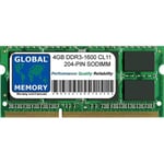 Mémoire 4Go DDR3 1600MHz PC3-12800 204-PIN pour MacBook Pro (MI-2012)