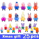 Peppa Pig Family &amp; Friends Emily Rebecca Suzy Action Figur Leksaker 25st