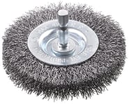 kwb Brosse à disque grossière, fil d'acier HSS extra épais, Ø 75 mm pour le métal et la pierre, brosse métallique pour perceuse, y compris tige hexagonale E6.3, pour dérouiller, décalaminer