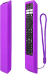 Housse Coque En Silicone Pour Ambilight Tv Télécommande 43Pus7906/12 55Oled707/12 65Oled707/12, Etui De Protection Pour Tv Télécommande, Antidérapage, Antisismique, Lavable - Violet