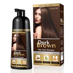 Dark Brown Hair Dye Shampoo for Men&Women,Instant Hair Color Shampoo for Gray Hair Coverage, 3-In-1 Shampoo for Color Treated Hair,Lasts 30 Days/Natural herbal Ingredients