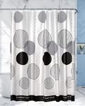 Rideau de Douche en Plastique – 180 x 180 cm, Rideau Douche en PEVA, Cercle Design, Imperméable pour Salle de Bain, avec 12 Crochets en Plastique