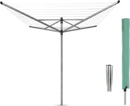 Brabantia Lift-O-Matic 60m Rotary Airer with Ground Spike + Cover