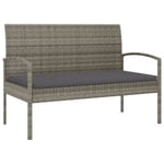 Banc de jardin meuble de patio resine gris Helloshop26