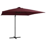 Parasol déporté avec lumières LED Rouge bordeaux 250x250 cm - SALUTUYA - TJ38787