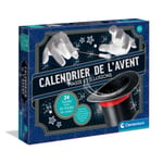 Calendrier de l'Avent Magicien, Thème Magie & Illusions, 24 tours différents, Inclus manuel illustré, CLEMENTONI 52855, Dès 7 Ans