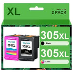 305XL Ink Cartridges Replacement for HP 305 Ink Cartridges for HP DeskJet 2700 2710 2720 2720e 2722 Plus 4100 4120 4130 Envy 6000 6010 6020 6020e 6032 6032e 6055 Envy Pro 6400 6420 (Black, Colour)