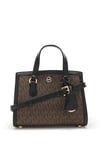 Michael Kors Women Chantal XS Handbag Bag, Brown/Blk, 8.25 W x 6.75 H x 3.875 D