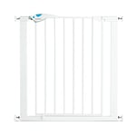 Munchkin Lindam Barrière d’Escalier, Barrière de Sécurité Easy Fit Plus Deluxe pour Enfants et Animaux, Barrière à Pression en Acier pour Escaliers et Portes, Sans Perçage, 76 - 82 cm, Blanche