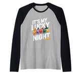 It's My Lucky Night - Funny Gambling Casino Roulette Raglan Baseball Tee