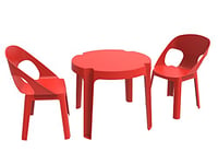 resol Rita Set Enfant de 2 chaises et 1 Table, Plastique et polypropylène, Rouge, 60 x 51 x 78 cm, Lot de 3