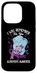 iPhone 14 Pro I Will Remember You Alzheimer's Awareness Purple Elephant Case