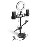 LED Ring Light & Desktop Stand with Camera Phone Holder for Content Creators