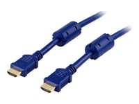 Deltaco Hdmi-1020B - Hdmi-Kabel Med Ethernet - Hdmi Hane Till Hdmi Hane - 2 M - Blå