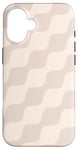 Coque pour iPhone 16 Beige Diagonal Lines Soft Wave Minimal 70s Hippie Pattern