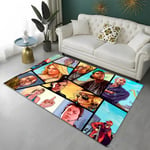 (10-60x90cm) 3D GTA Grand Theft Auto Games Gamer Mattomatto kotiin Olohuoneen Makuuhuoneen Sohvan ovimattosisustus, Lasten alueen matto Liukumaton lattiamatto