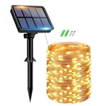 Lot de 1 Guirlande Solaire Exterieur, 15+2m 150LED Guirlande Lumineuse Exterieure Solaire Étanche 8 Modes, Guirlande Extérieure Solaire Décoration pour Jardin Terrasse Cour Maison Noël Mariage Fête