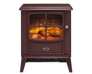 Dimplex Brayford Burgundy Optiflame Electric Stove, Burgundy Red Free Standing Wood Burner Style Electric Stove with Artificial Logs, LED Flame Effect, 2kW Adjustable Fan Heater and Remote Control