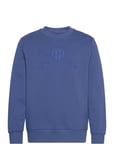 GANT Reg Tonal Shield C-Neck Sweat Blå