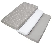 Medi Partners 3pcs Ensemble Drap Housse pour Un lit bébé 60x120 cm 100% Coton literie bébé Matelas Enfant Sac de Couchage lit bébé