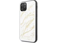 Guess Guess Guhcn58mggwh Iphone 11 Pro Biały/White Hard Case Glitter Marble Glass