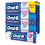 Oral-B Dentifrice Pro-Expert Conçu Pour Les Dents Sensibles, Protection Contre La Plaque Dentaire Avec Un Brossage Deux Fois Par Jour, Reminéralisation De L’Émail, Lot De 3 x 75ml