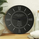 Personalised Moments Kitchen Slate Clock New Home Family Couples 24cm x24cm