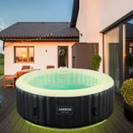 AREBOS Spa Gonflable Automatique ⌀ 208 cm 6 Personnes Spa et Bien-être LED 1000L