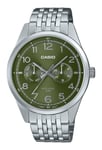 Casio MTP-E340D-3AV Stainless Steel Green Dial Day/Date Quartz Analog Mens Watch