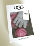 UGG girls gloves & scarf gift set pink grey age 4 5 6 yrs  boxed NEW warm winter